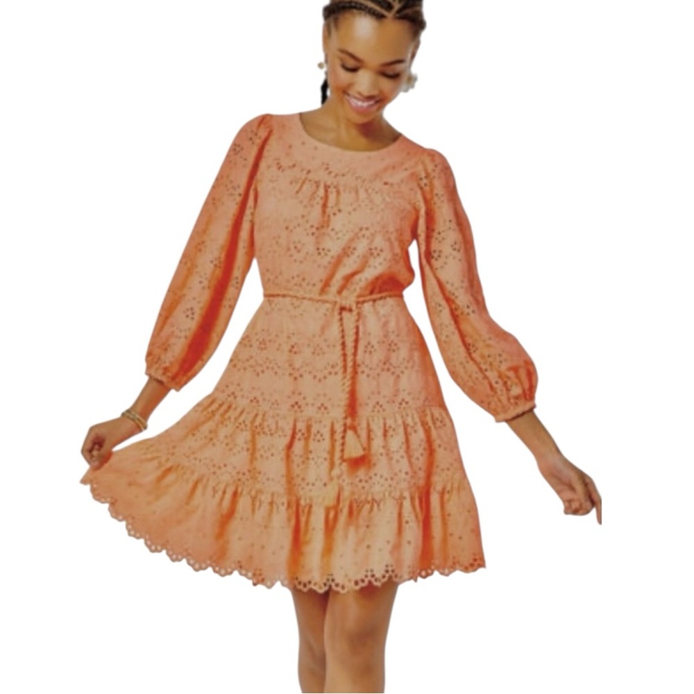 NWT Lilly Pulitzer Keyla Eyelet Swing Dress in Bellini Riviera Eyelet Sz XXS